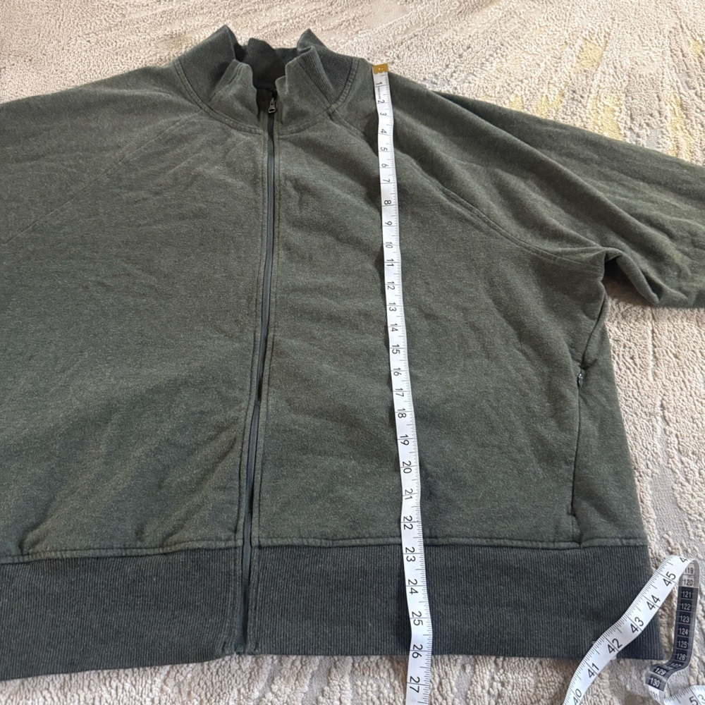 L.L. Bean Olive green Zip Up sweatshirt jacket relaxed fit  size 3X - Picture 6 of 8